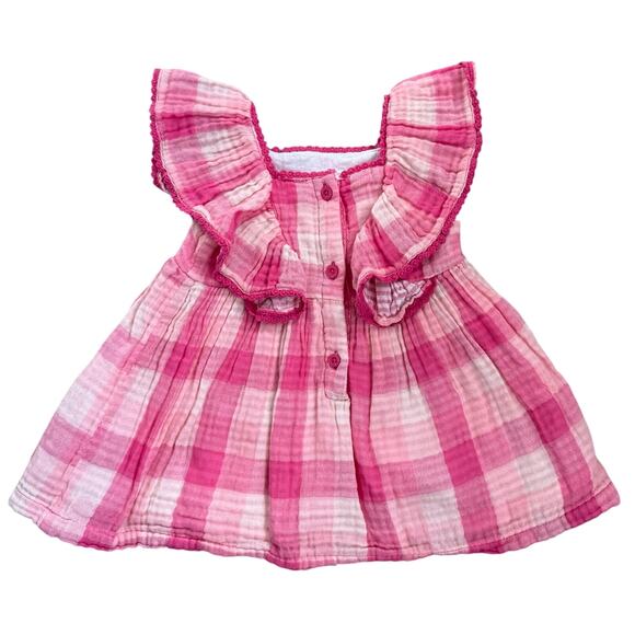 Tucker + Tate Pink Plaid Ruffle Top & Bloomer Set | 6M - Picture 3 of 7